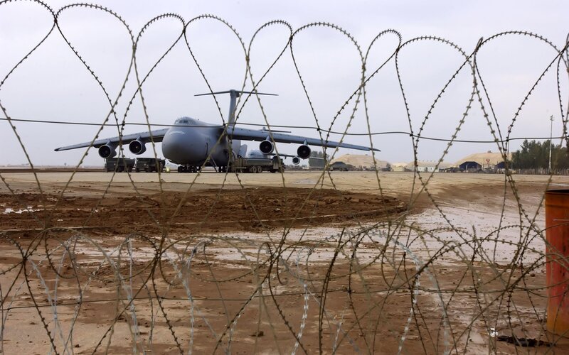 Military Transport Plane — Gray, Dramatic, Morning