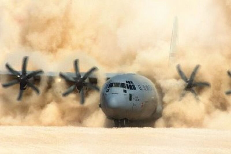 Military Transport Plane — Gray, Dramatic, Photograph