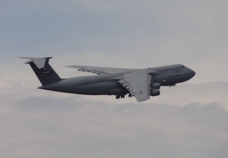 Military Transport Plane — Gray, Overcast, Photograph, Aircraft