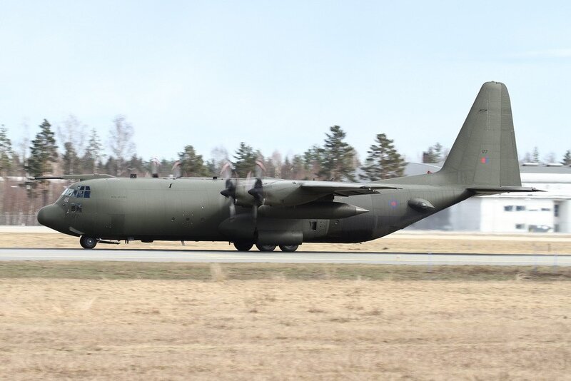 Military Transport Plane — Green, Calm, Winter