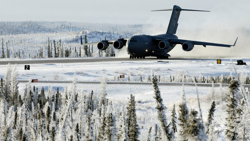 Military Transport Plane — White, Cold