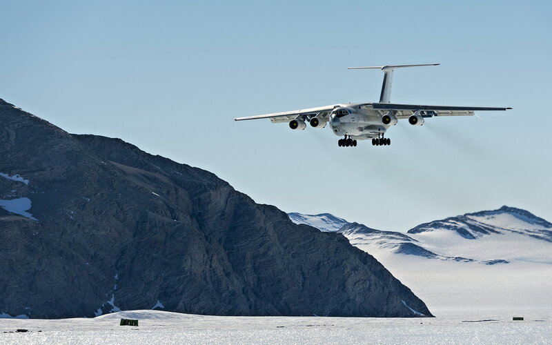 Military Transport Plane — White, Dramatic, Winter