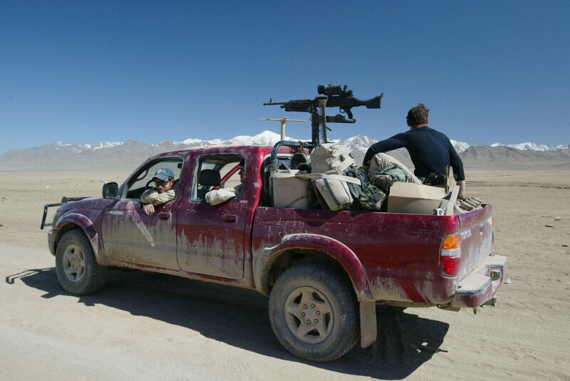 Military truck in desert
