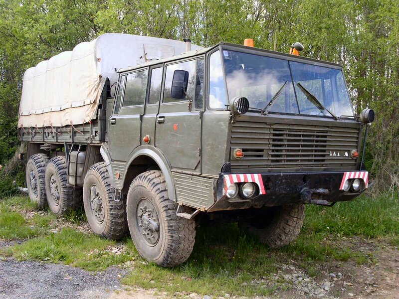 military truck in forest