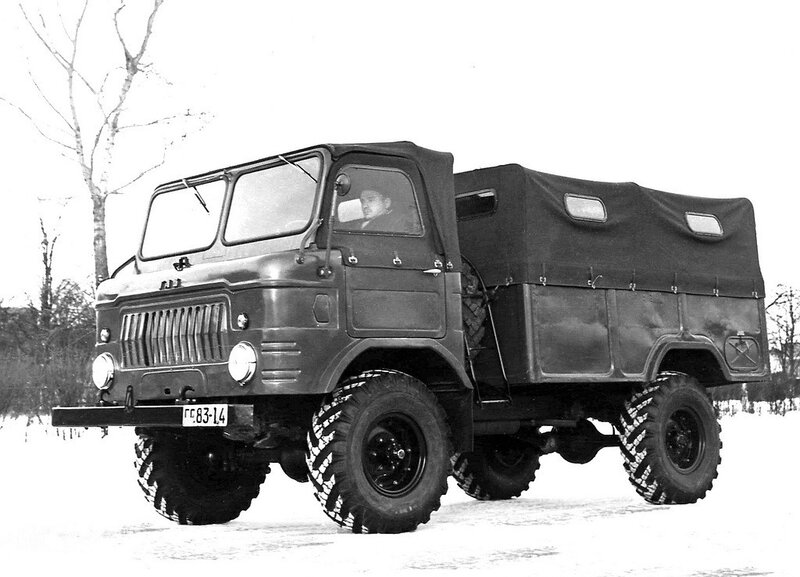 Military truck in snow