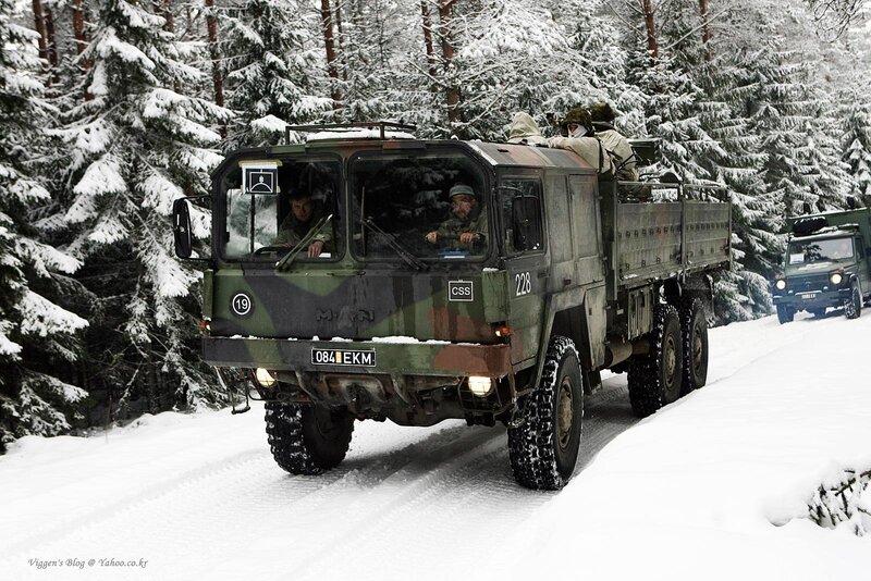 Military Truck in Snow — Green