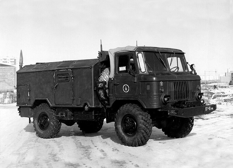 military truck in snowy terrain