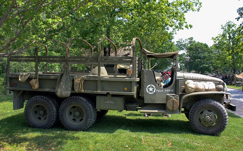 Military truck on display