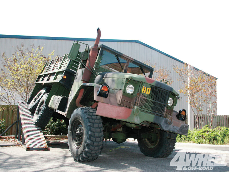 Military Truck on Ramp — Green