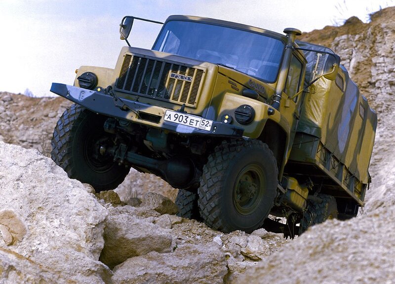 military truck on rocky terrain