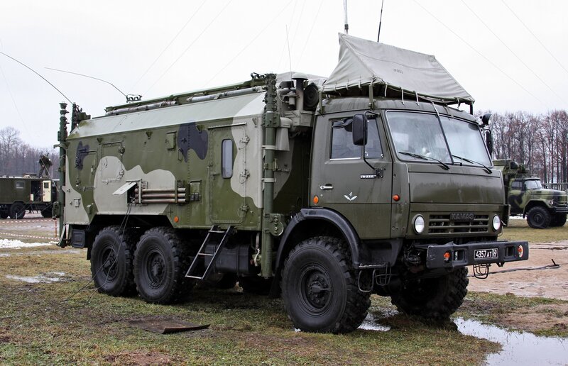 Military truck with camouflage