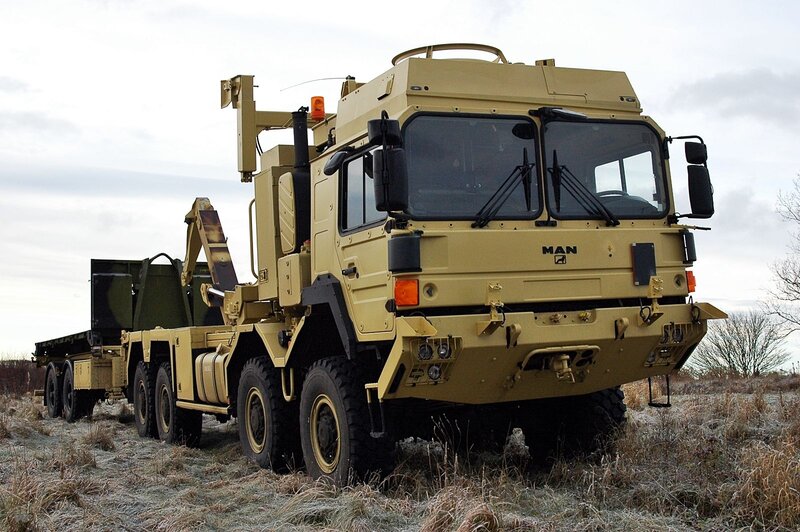 Military Truck with Crane — Tan