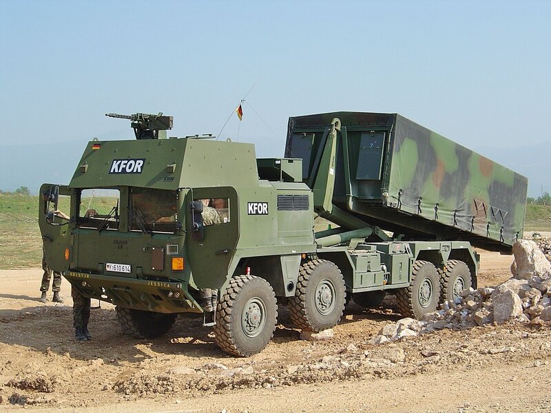 Military Truck with Missile Launcher — Green