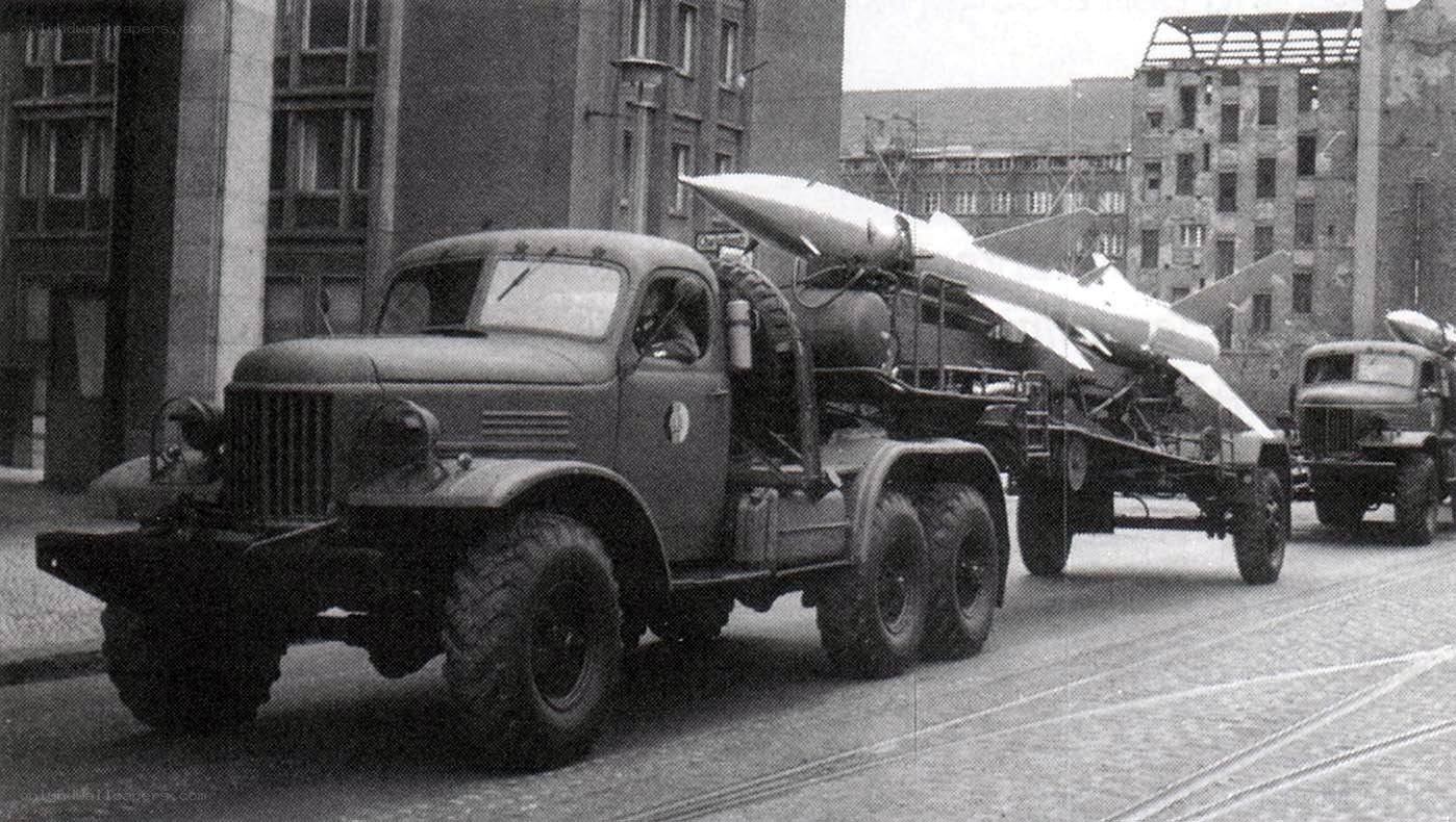 Military truck with missile