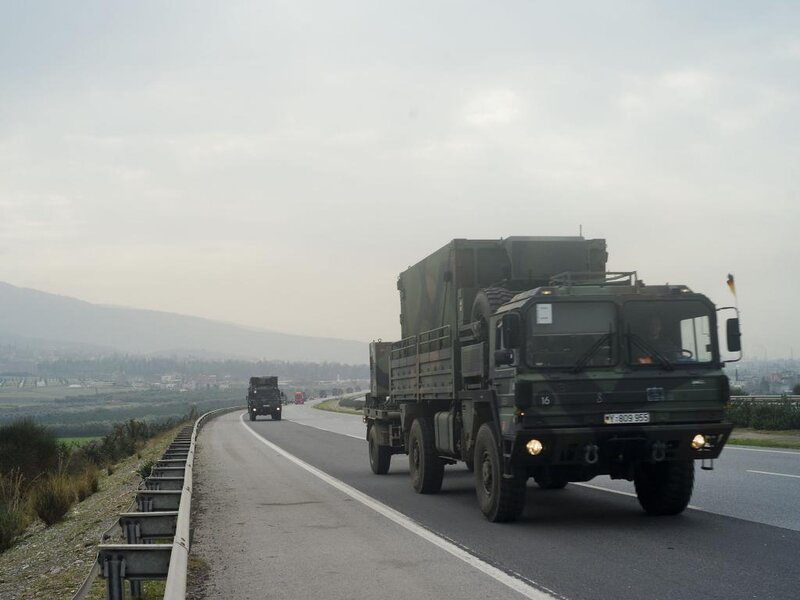 Military Trucks on Highway