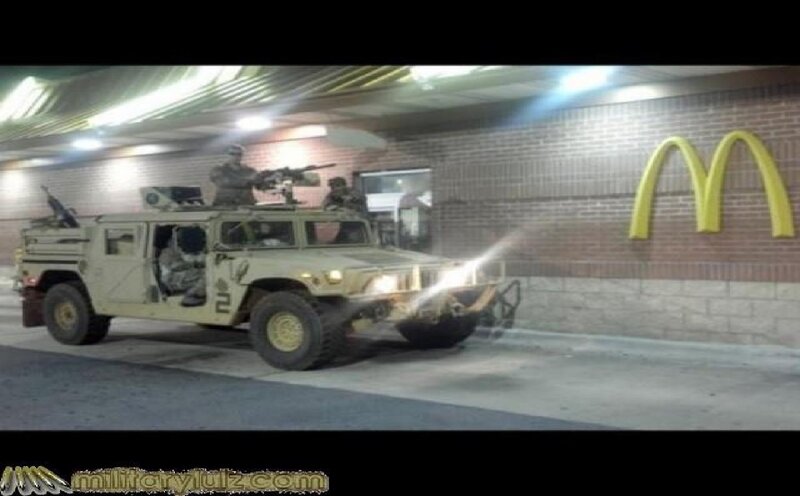 Military Vehicle at Mcdonalds