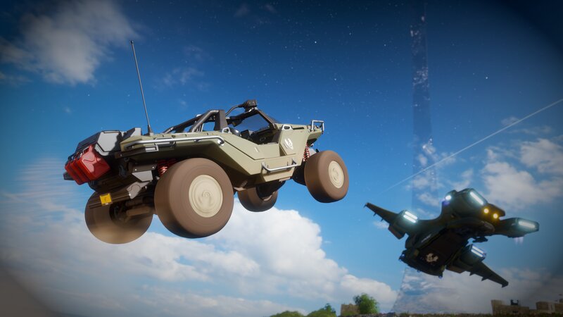 Military Vehicle in Flight
