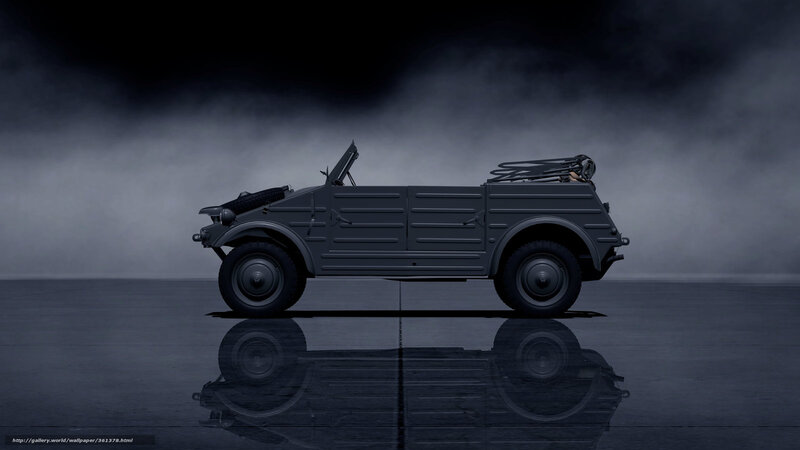 Military vehicle in fog
