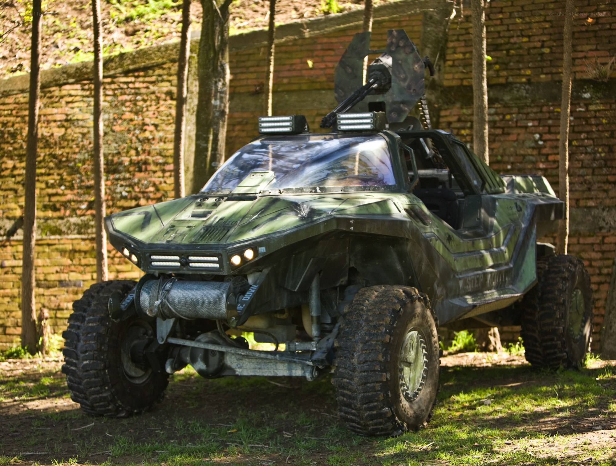 military vehicle in forest