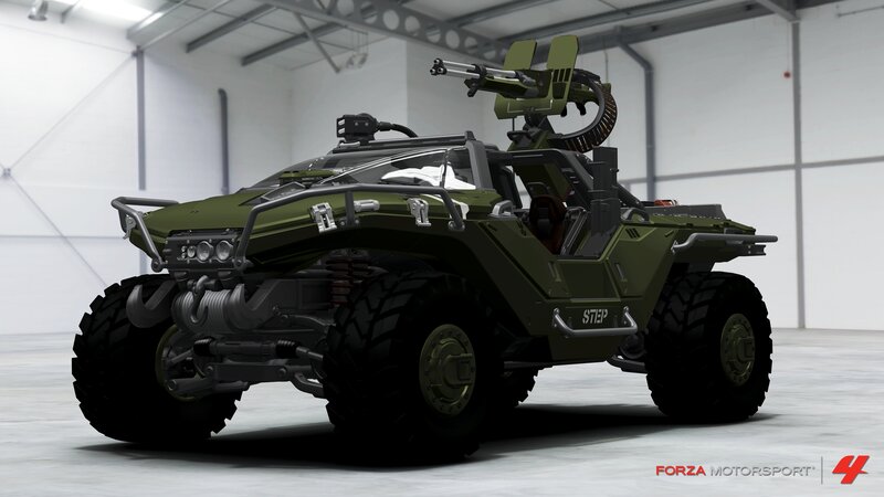 Military Vehicle in Garage — Green