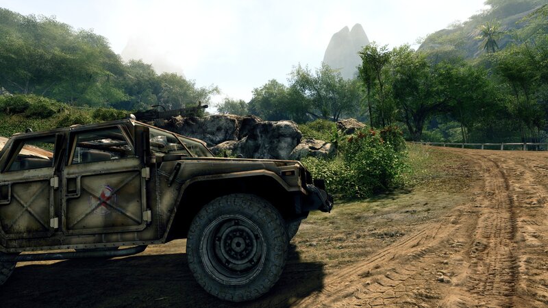 military vehicle in jungle terrain