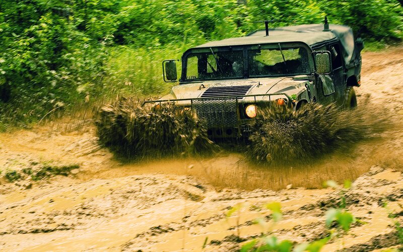 Military Vehicle in Mud