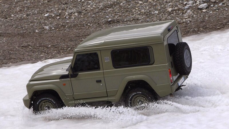 military vehicle in snow