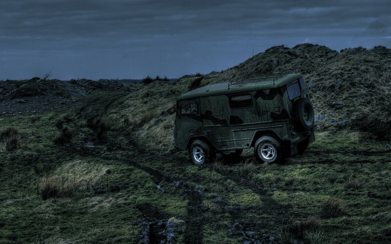 military vehicle on a hillside