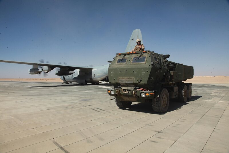 Military vehicle on airfield