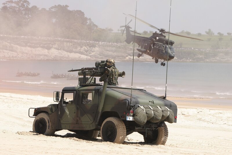Military Vehicle on Beach