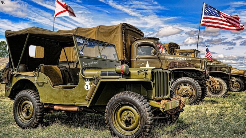 Military vehicles at outdoor display