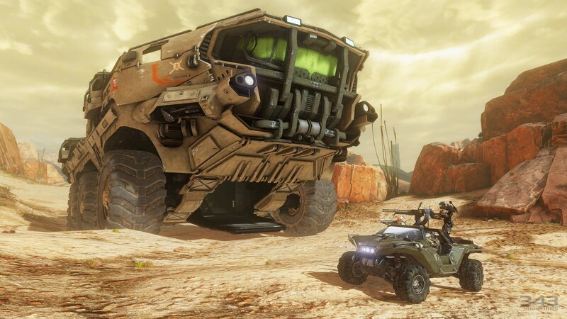 Military Vehicles in Desert — Brown, Dramatic, Afternoon