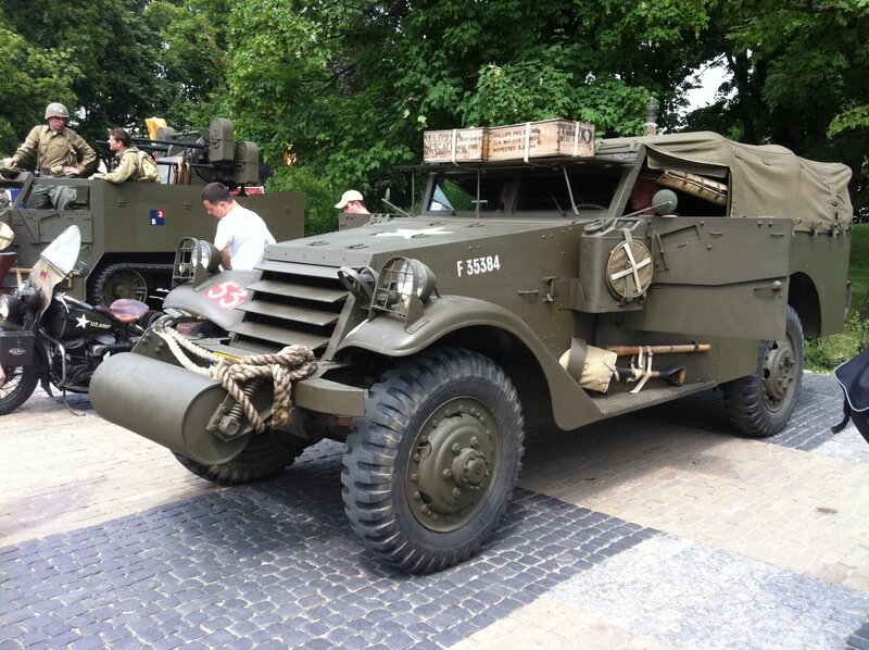 Military vehicles on display
