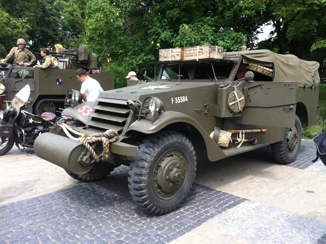 Military vehicles on display