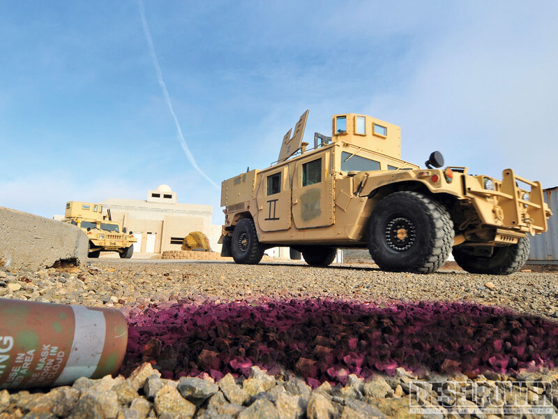 Military Vehicles on Gravel