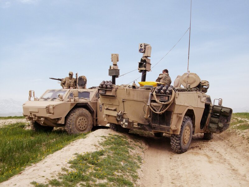 Military vehicles on patrol