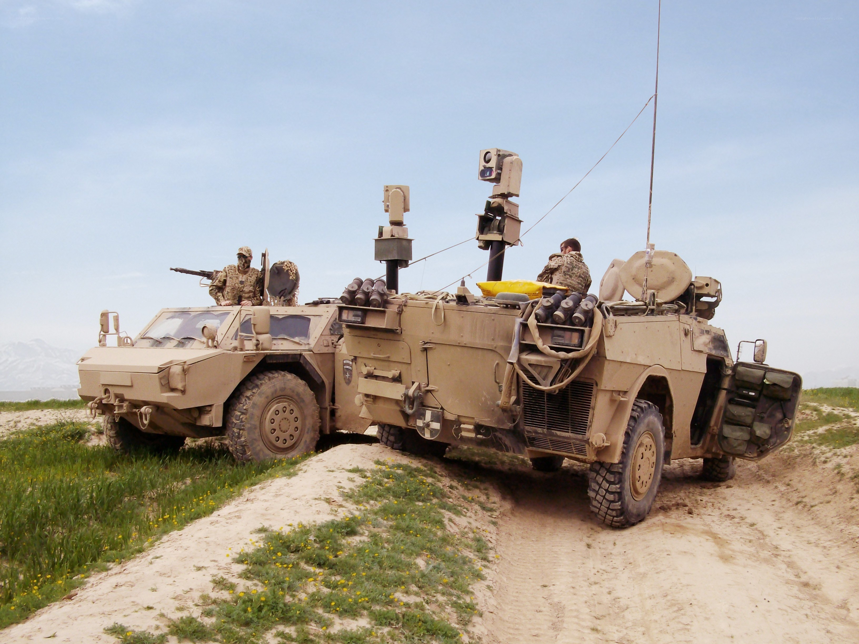 Military vehicles on patrol