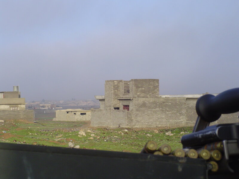 Military view from armored vehicle