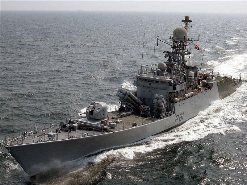 Military Warship at Sea — Gray, Active