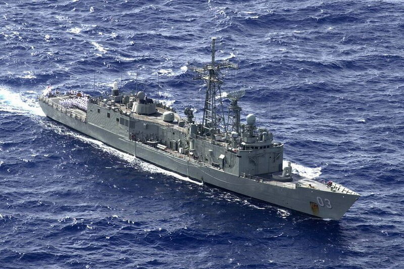 Military Warship at Sea — Gray, Calm