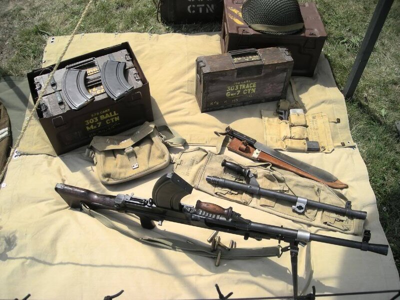 Military weapons display