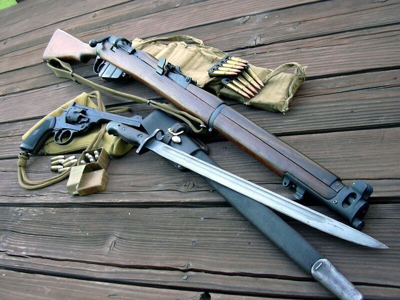 Military weapons display