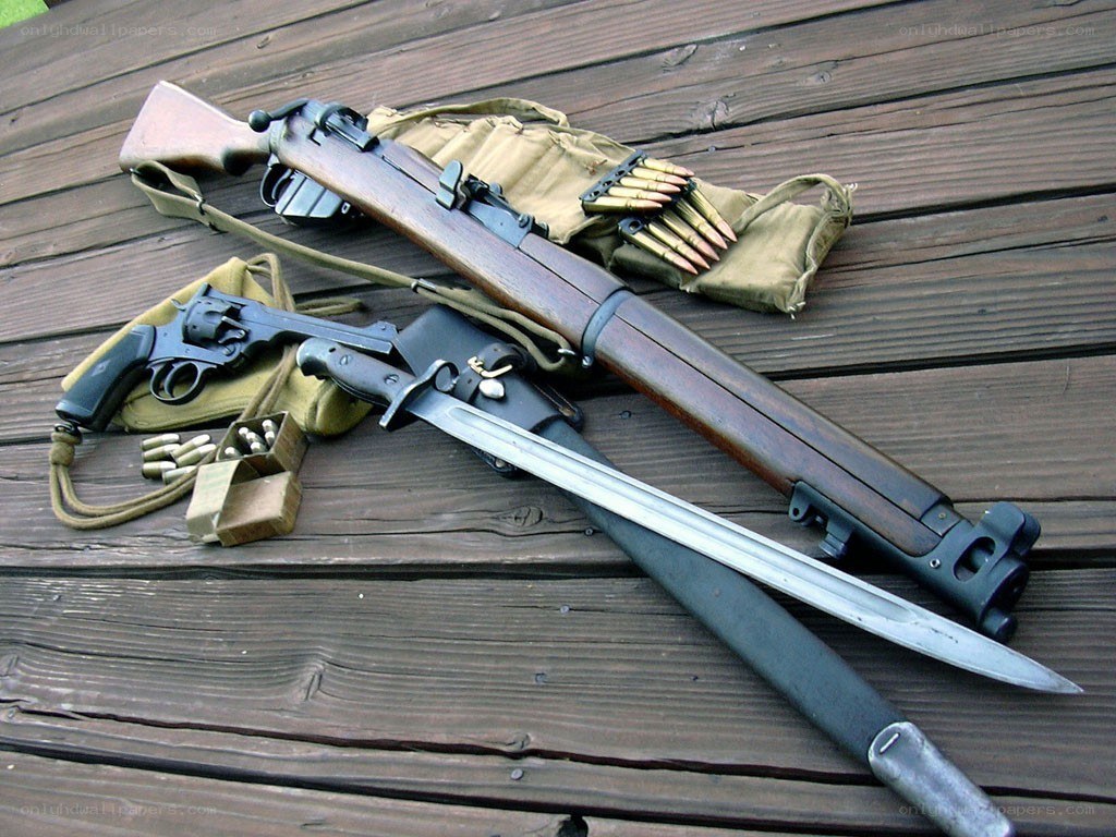 Military weapons display