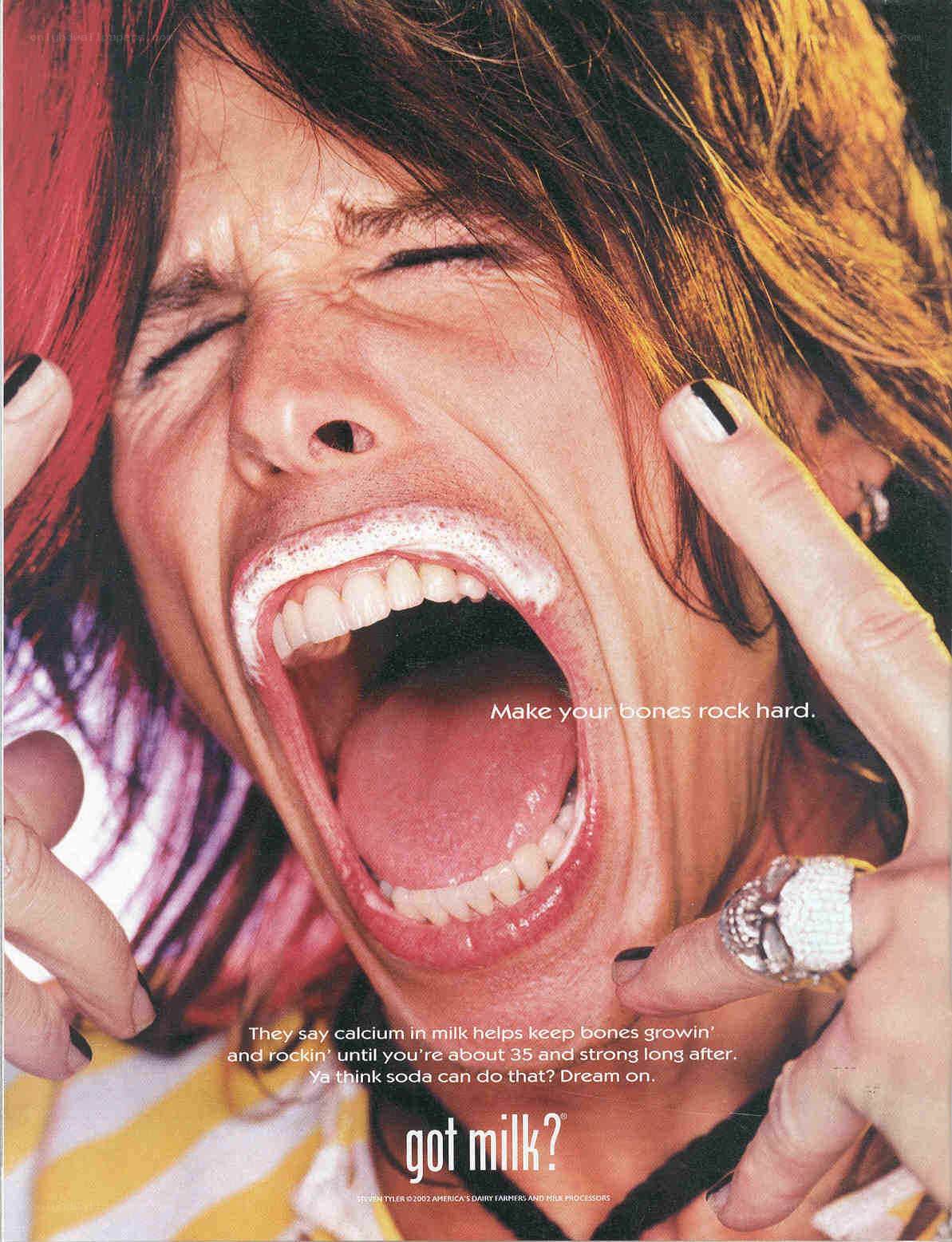 milk advertisement with rock star
