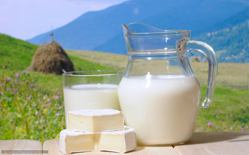 Milk and cheese in a pastoral scene
