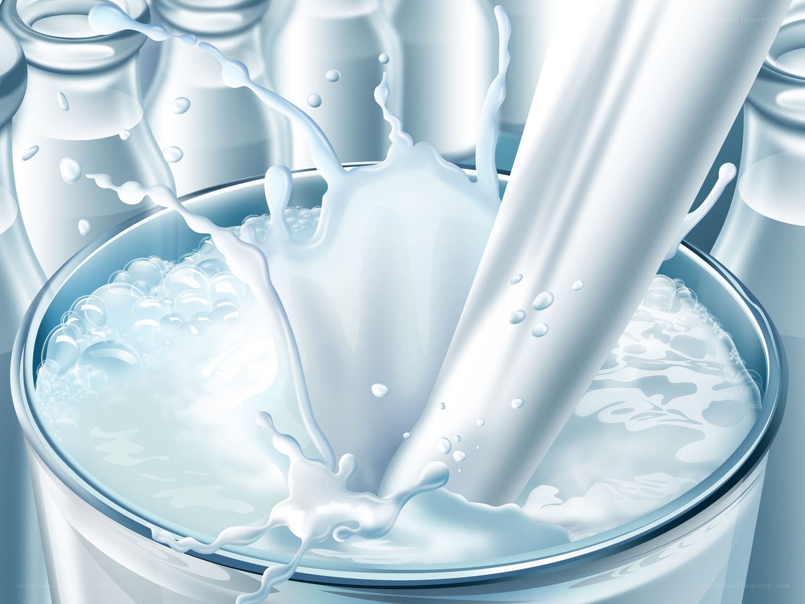 Milk being poured into a glass