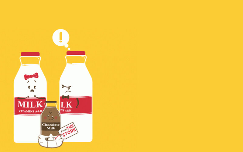 Milk Bottles and Chocolate Milk