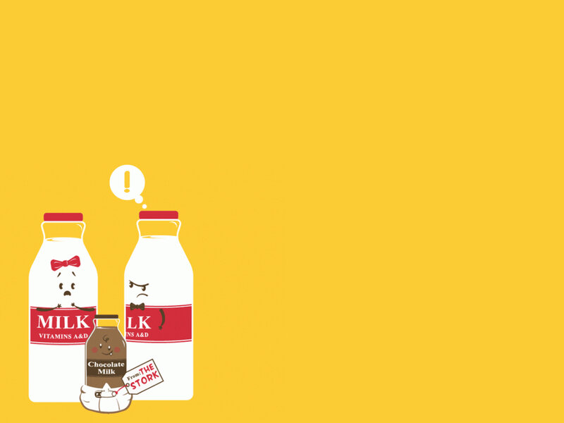 Milk Bottles and Chocolate Milk — Yellow