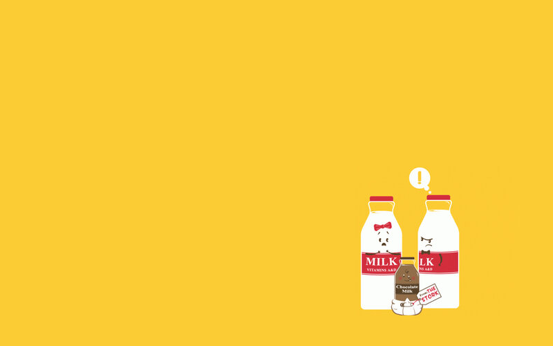 milk bottles with cartoon faces