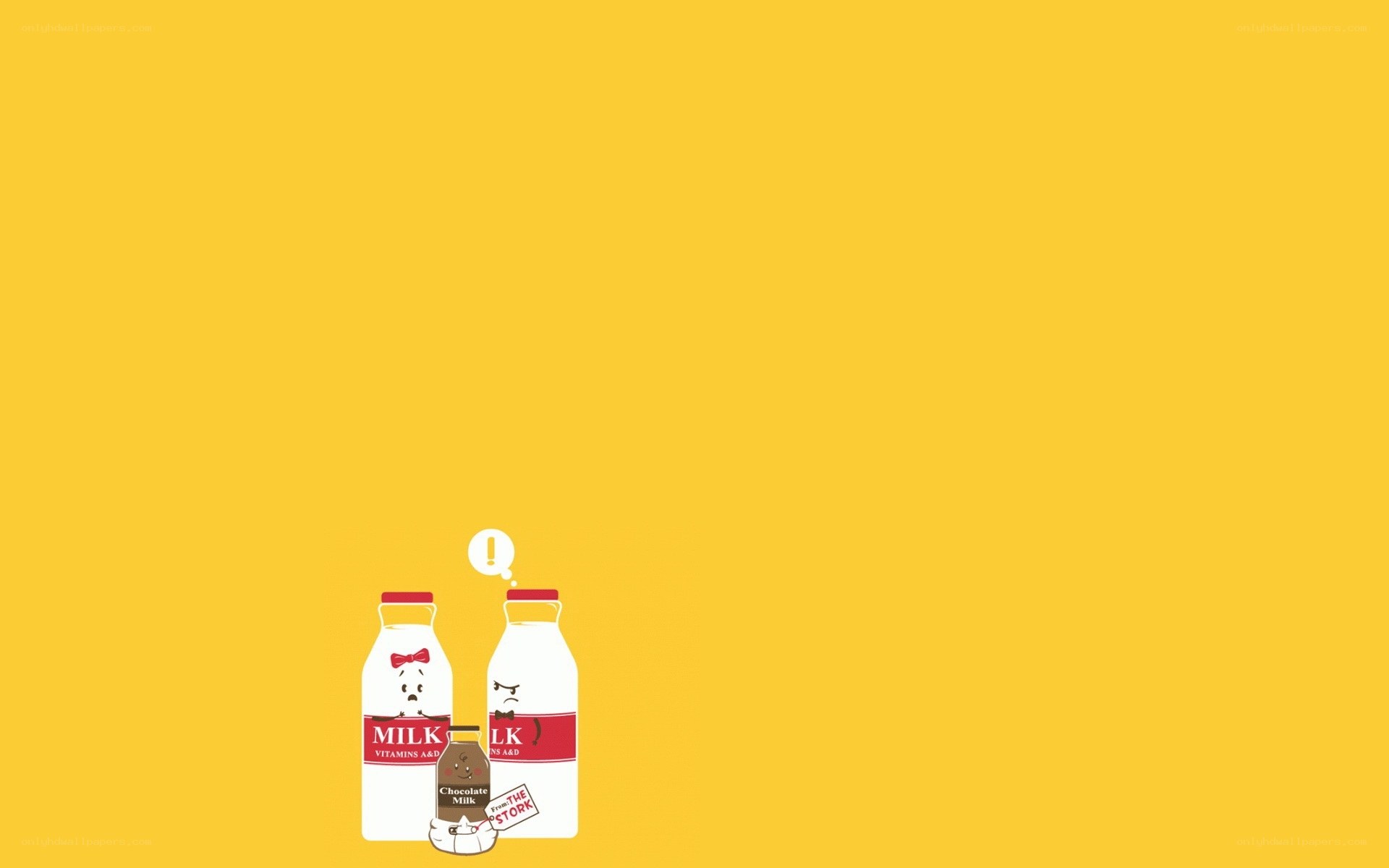 Milk bottles with cartoon faces